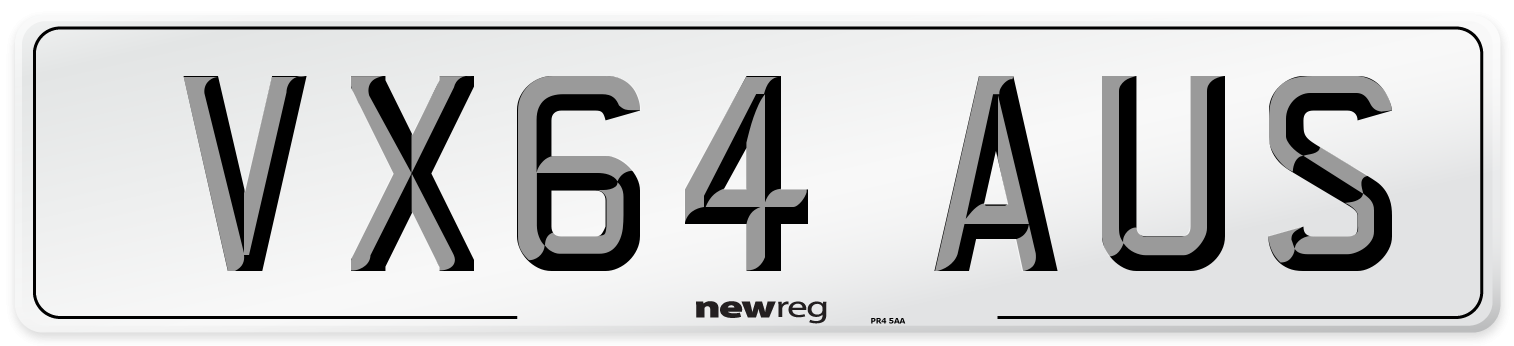 VX64 AUS Number Plate from New Reg
